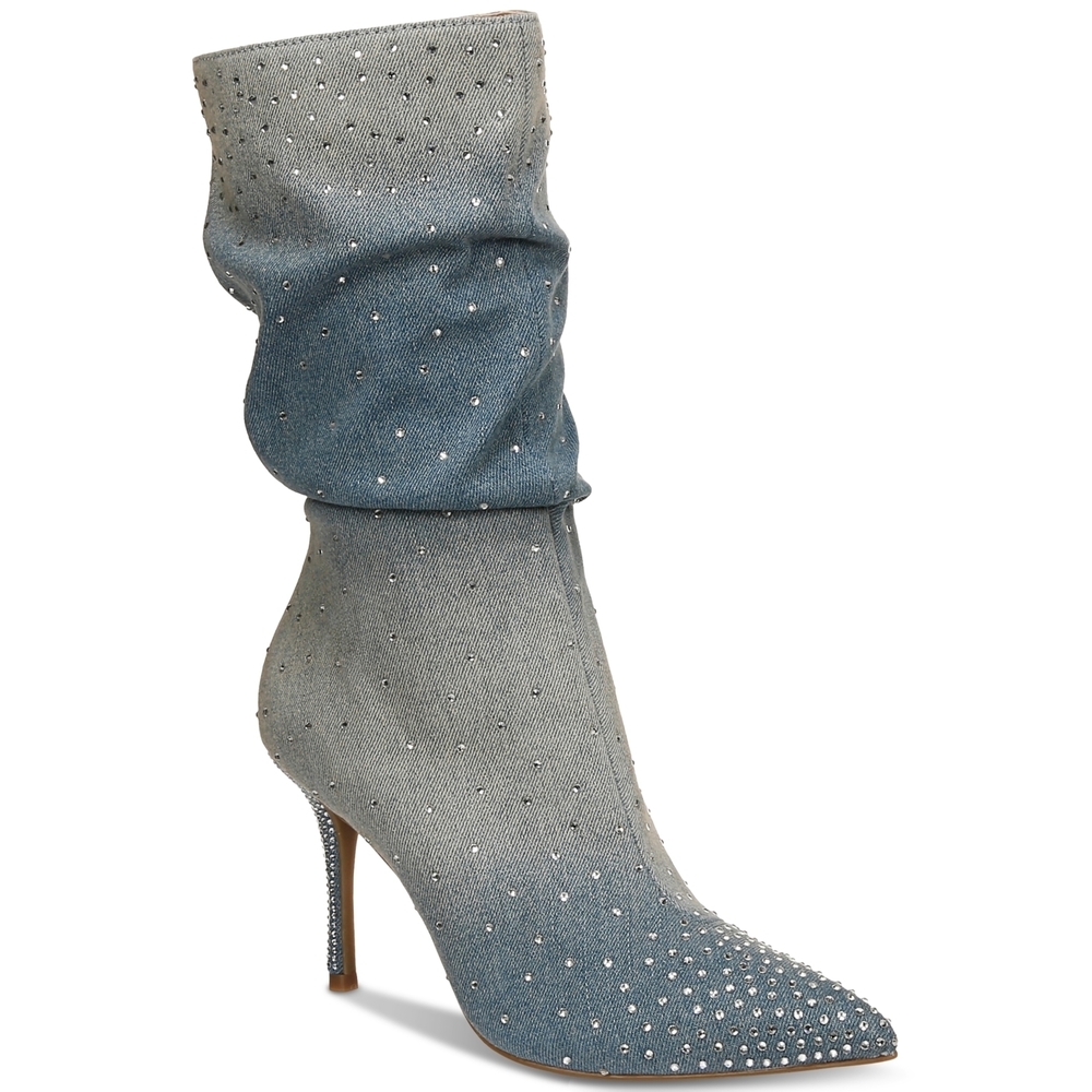 Thalia Sodi Women's Raquell Pointed-Toe Embellished Dress Boots Ombre Denim